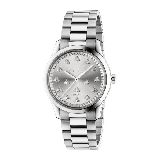 Steel and silver bee Gucci watch
