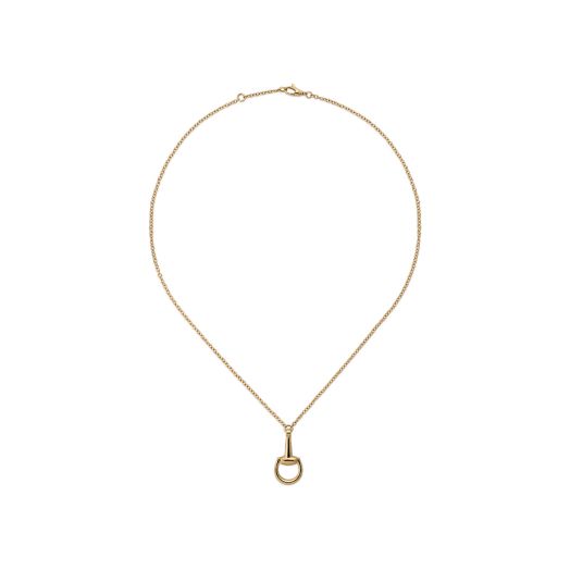 yellow gold necklace with horsebit detail