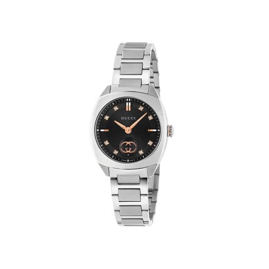 Black dial gucci interlocking watch