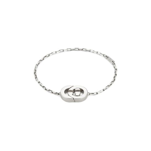 silver bracelet with interlocking G motif