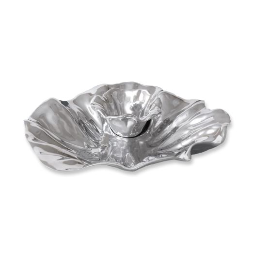 flower shaped aluminum alloy chip and dip bowl