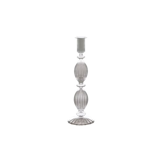clear glass candle stick holder