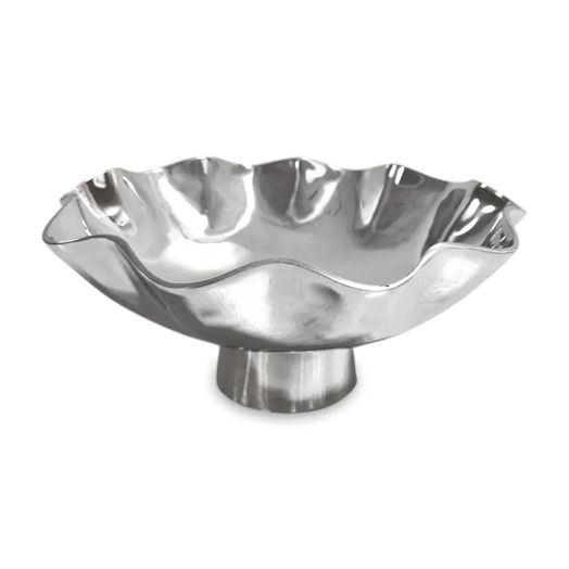 Large aluminum alloy bowl on pedestal 