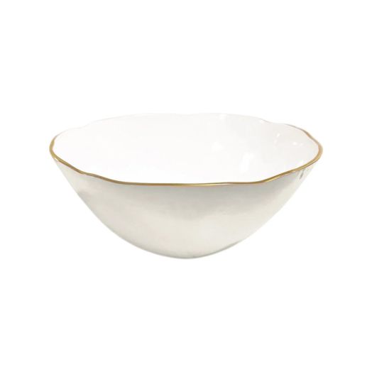Large cream bowl with enamel finish 