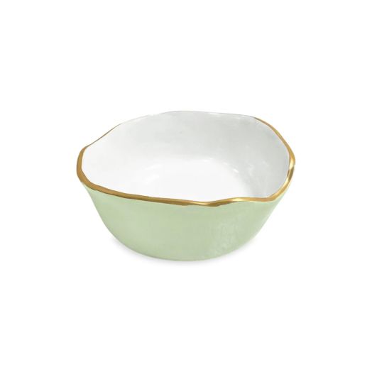 small pistachio and white colored
 wine coaster