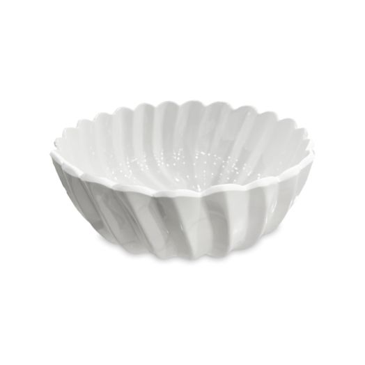 White fluted medium size bowl