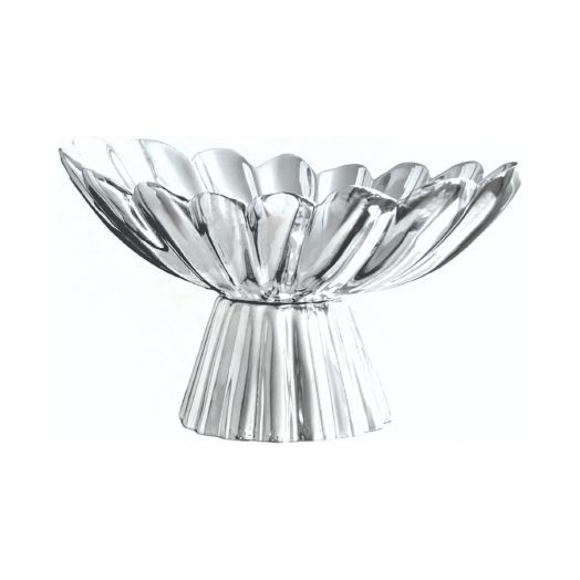 Polished silver pedestal bowl