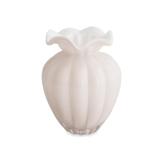 Cream glass vase