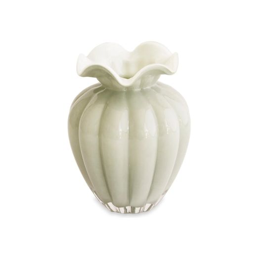Glass cream finished vase
