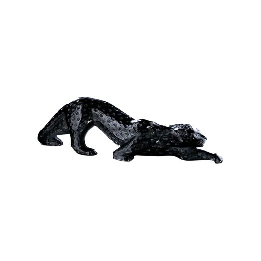 Crystal black panther sculpture
