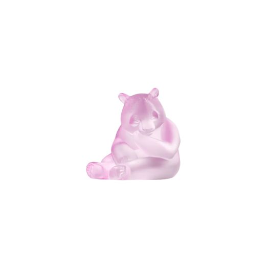 Pink crystal panda sculpture