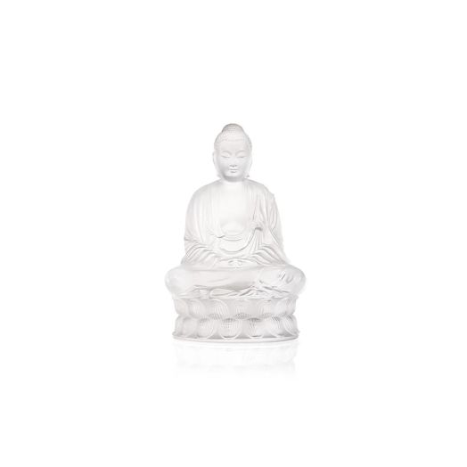 Clear crystal buddha sculpture