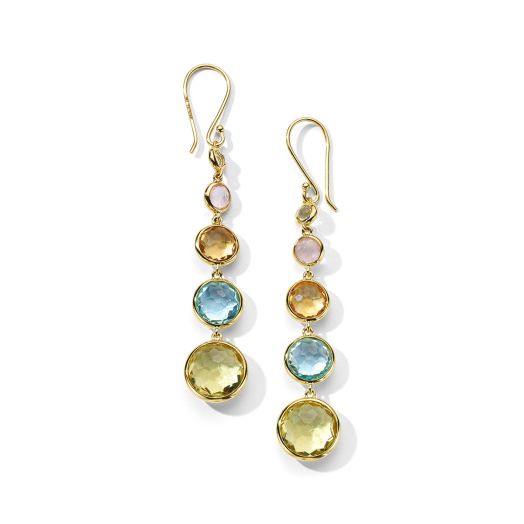 Pastel gemstone dangle earrings